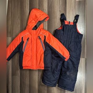 OshKosh B'gosh Orange and Navy Kids Jacket & Snow Pants Set